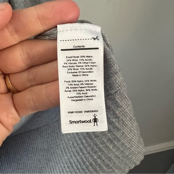 Smartwool Women's Crewneck long sleeve sweater grey faded stripes Sz XL - Picture 2 of 8